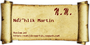 Náhlik Martin névjegykártya