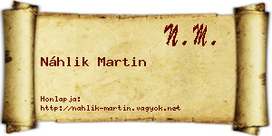 Náhlik Martin névjegykártya