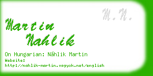 martin nahlik business card