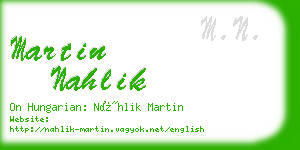 martin nahlik business card